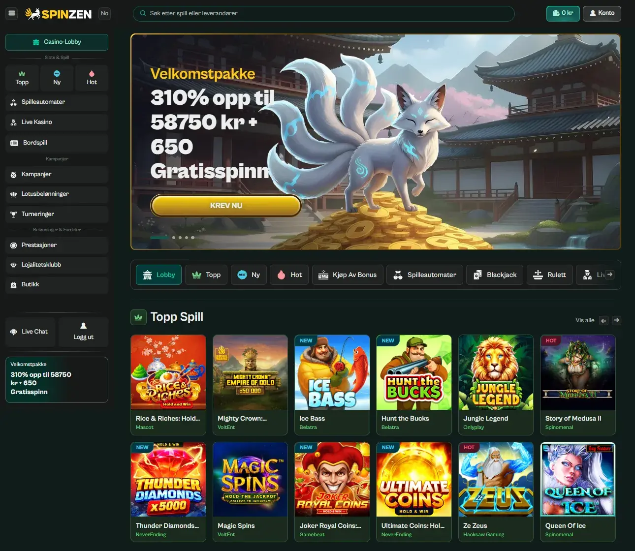 Spinzen Casino logo